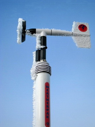 Iced-up prop-wane anemometer