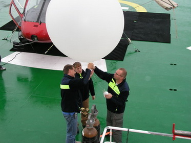 Preparing first balloon sounding